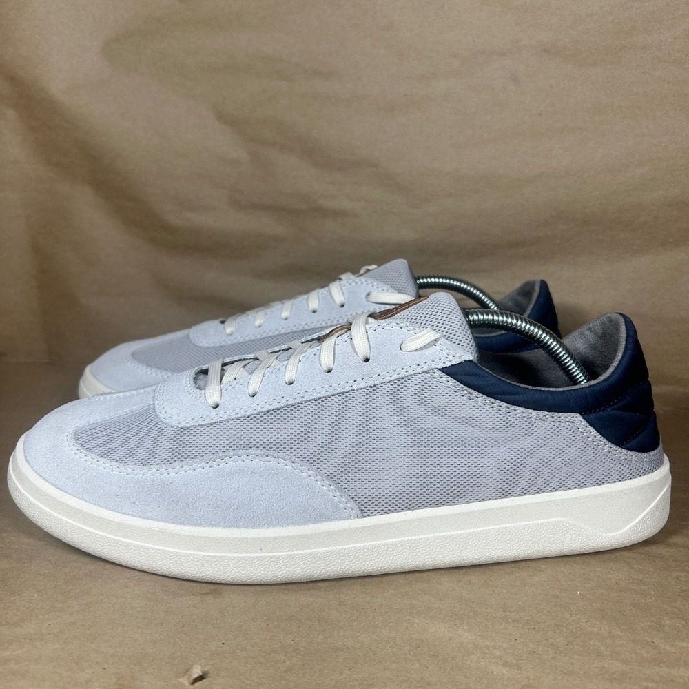 Olukai Punini Sneakers Mens 11 Grey Solid Mesh Suede Low Top Drop-In Heel 10514